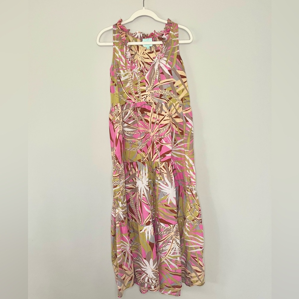 True Destinations Maxi Resort Wear Tropical Vacation Dress Size Small